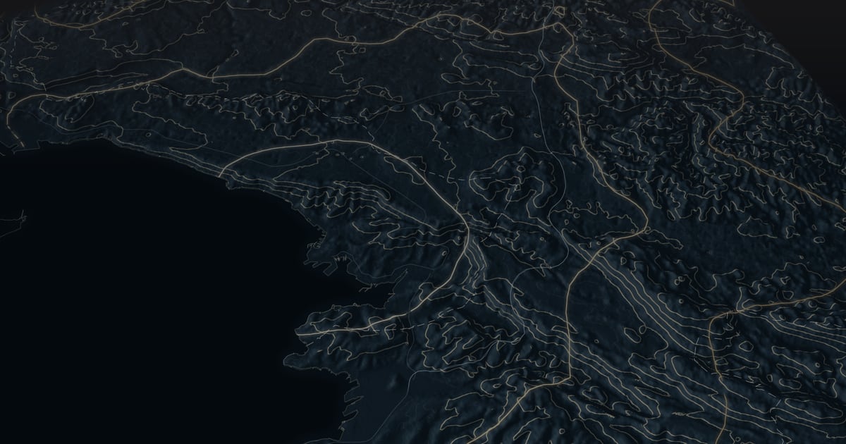 Relief: EU-DEM, processed by TriesteVillas Relief of the Gulf of Trieste, the Slovenian coast and the Karst