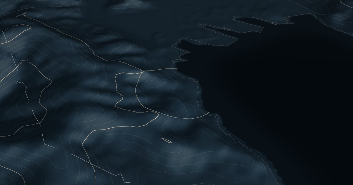 Terrain around Ankaran, with contour lines