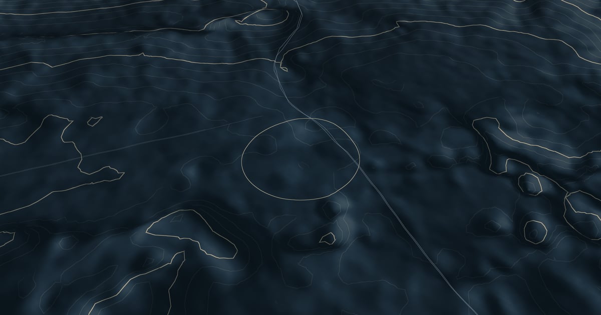 Terrain around Divača, with contour lines