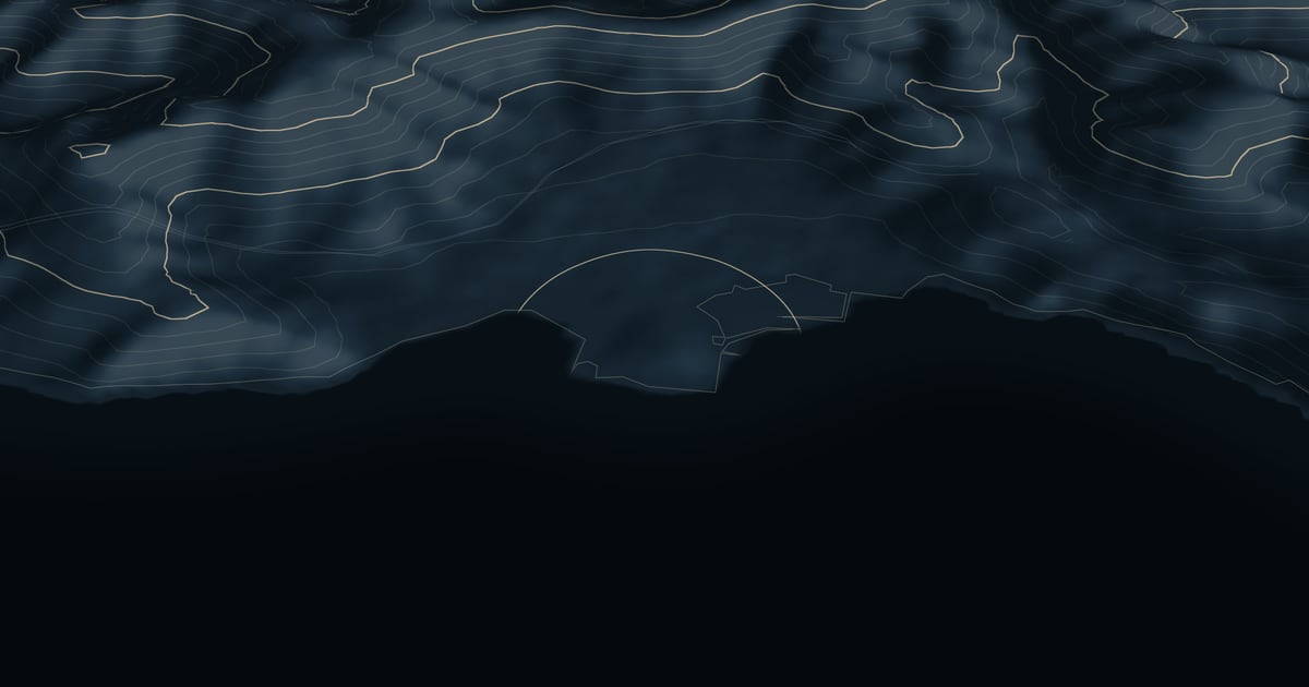 Terrain around Izola, with contour lines