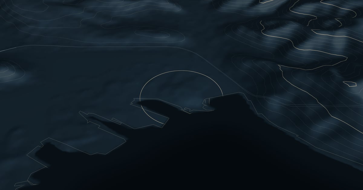 Relief: EU-DEM, processed by TriesteVillas Terrain around Koper, with contour lines