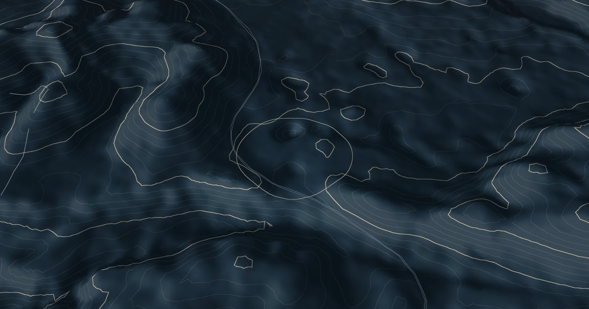 Terrain around Kozina, with contour lines