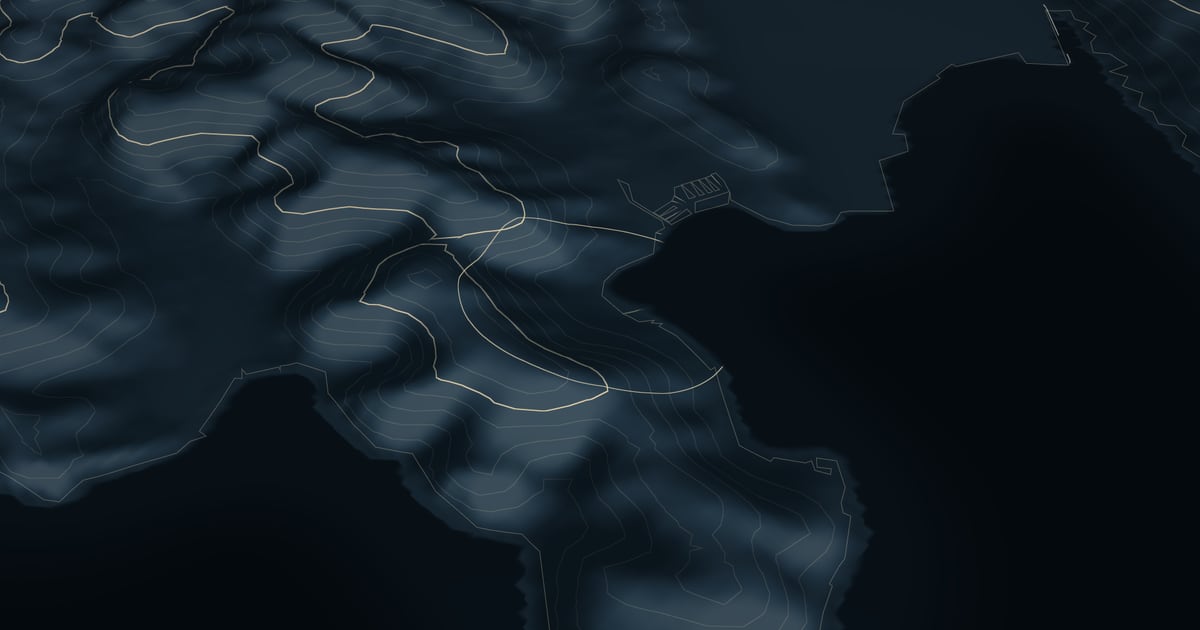 Terrain around Portorož, with contour lines