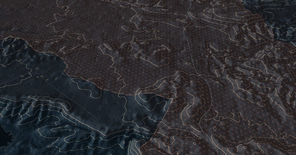 Terrain of The Karst, with contour lines